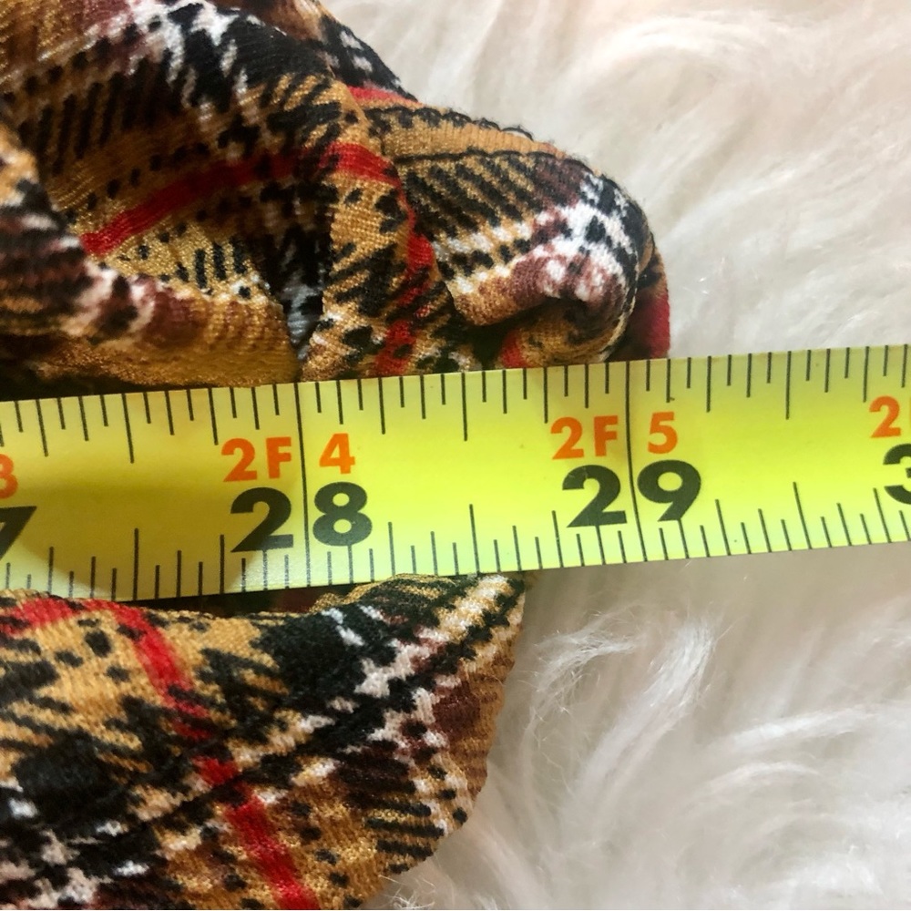 Absolutely Love It Dress Plaid Ruching Puffy Sleeves Sz. Juniors Large - Picture 8 of 8